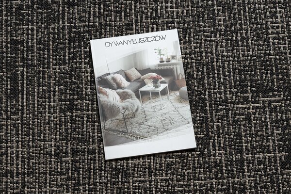 Covor sisal Floorlux 20401 Cadru negru si argintiu
