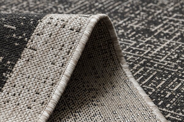Covor sisal Floorlux 20401 Cadru negru si argintiu