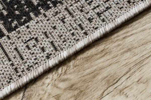Covor sisal Floorlux 20401 Cadru negru si argintiu