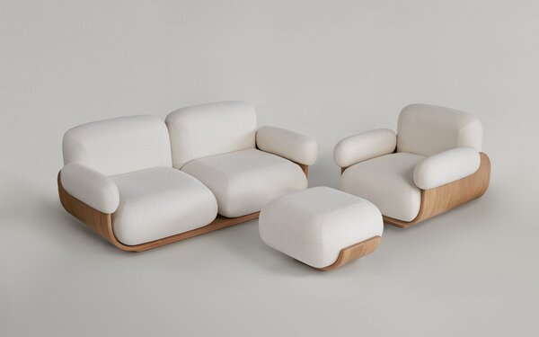 Canapea lemn masiv Cannoli, 218 × 96 × 72 cm