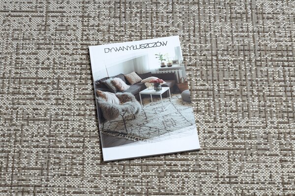 Covor sisal Floorlux 20401 Cadru şampanie si taupe