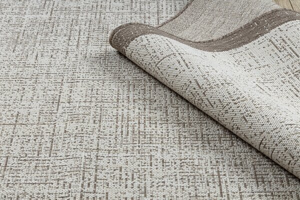 Covor sisal Floorlux 20401 Cadru şampanie si taupe