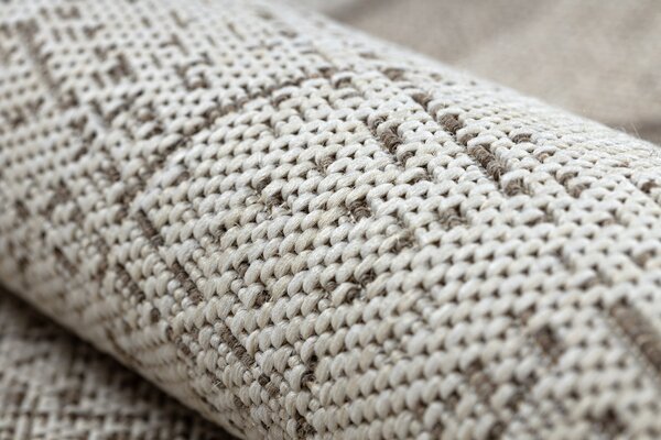Covor sisal Floorlux 20401 Cadru şampanie si taupe
