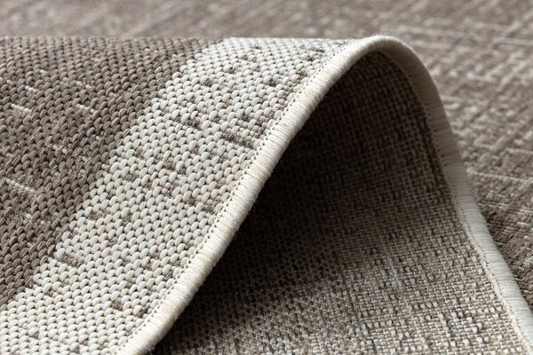 Covor sisal Floorlux 20401 Cadru taupe si şampanie