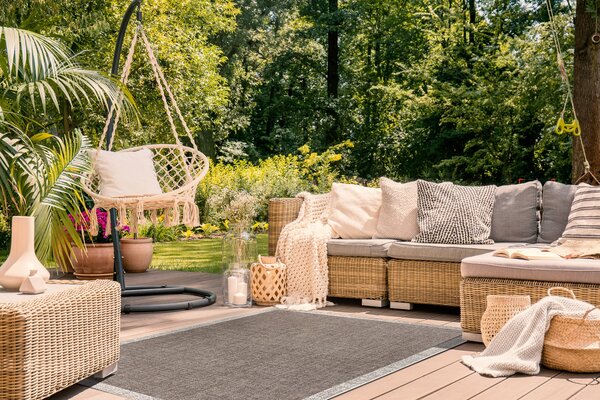 Covor sisal Floorlux 20401 Cadru taupe si şampanie