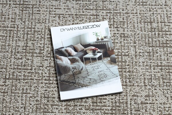 Covor sisal Floorlux cerc 20401 Cadru şampanie si taupe