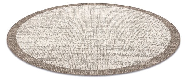 Covor sisal Floorlux cerc 20401 Cadru şampanie si taupe