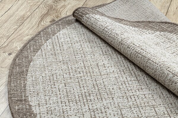 Covor sisal Floorlux cerc 20401 Cadru şampanie si taupe