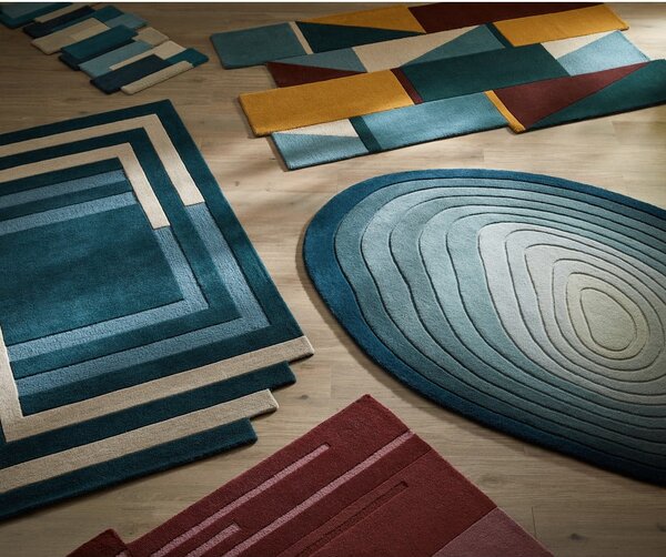 Covor albastru din lână 160x230 cm Puddle Ombre Wool – Flair Rugs