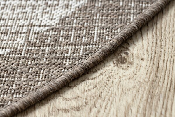 Covor sisal Floorlux cerc 20401 Cadru şampanie si taupe