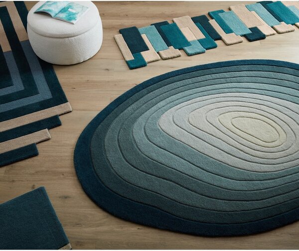 Covor albastru din lână 160x230 cm Puddle Ombre Wool – Flair Rugs
