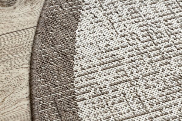 Covor sisal Floorlux cerc 20401 Cadru şampanie si taupe