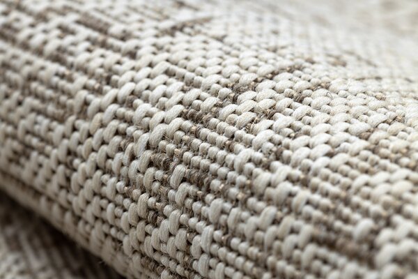 Covor sisal Floorlux cerc 20401 Cadru şampanie si taupe