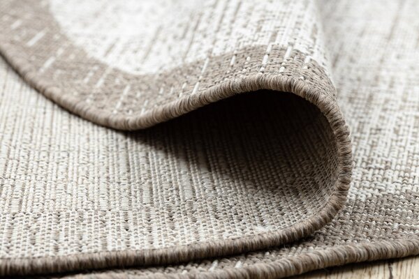 Covor sisal Floorlux cerc 20401 Cadru şampanie si taupe