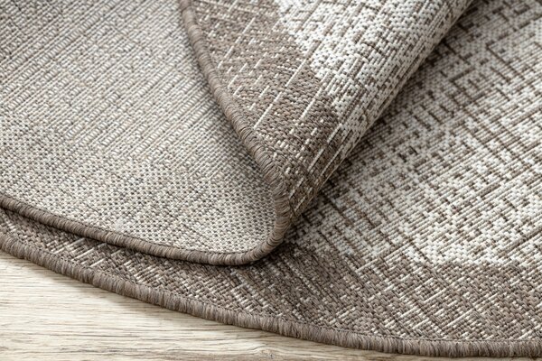 Covor sisal Floorlux cerc 20401 Cadru şampanie si taupe