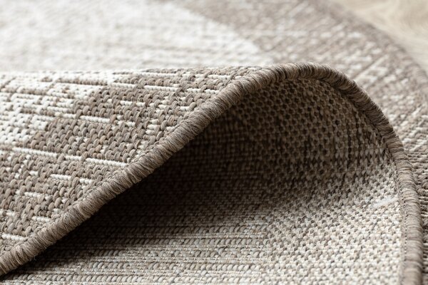 Covor sisal Floorlux cerc 20401 Cadru şampanie si taupe