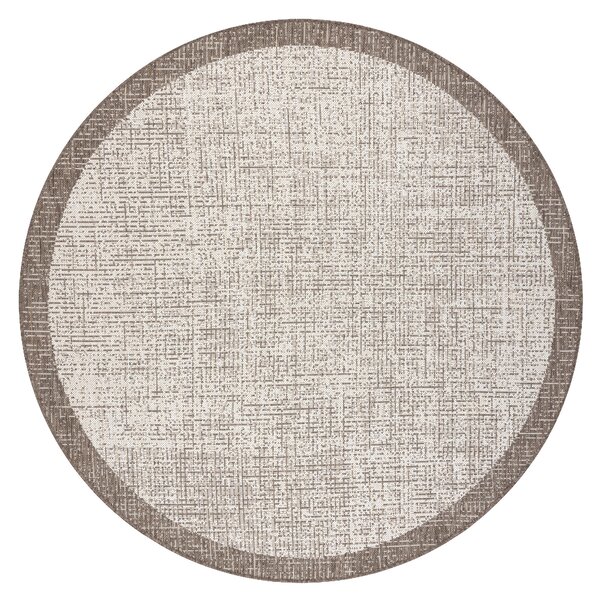 Covor sisal Floorlux cerc 20401 Cadru şampanie si taupe