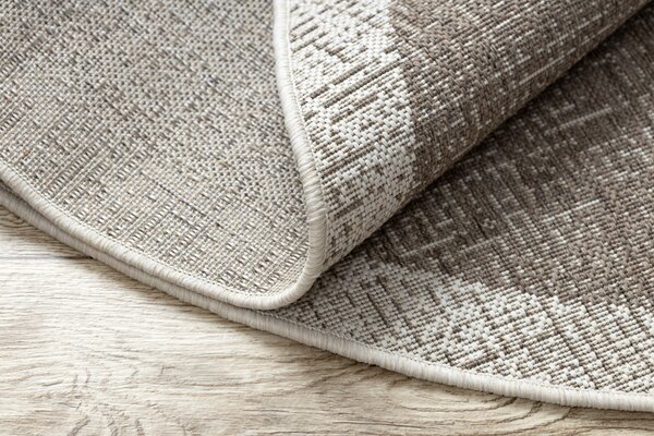 Covor sisal Floorlux cerc 20401 Cadru taupe si şampanie