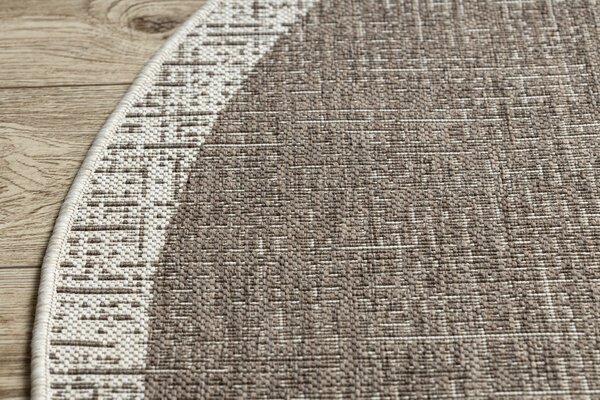 Covor sisal Floorlux cerc 20401 Cadru taupe si şampanie