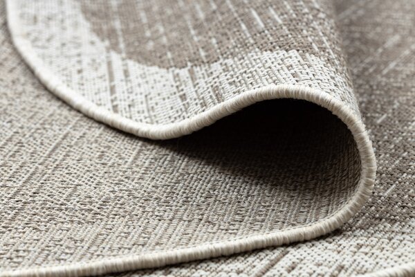 Covor sisal Floorlux cerc 20401 Cadru taupe si şampanie