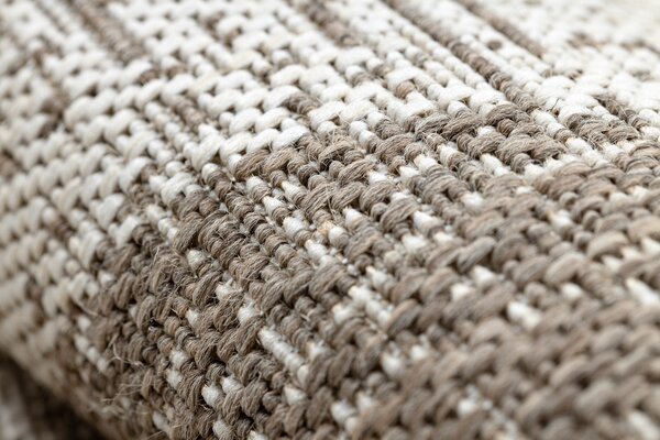 Covor sisal Floorlux cerc 20401 Cadru taupe si şampanie