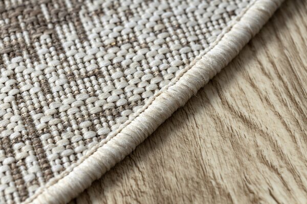 Covor sisal Floorlux cerc 20401 Cadru taupe si şampanie