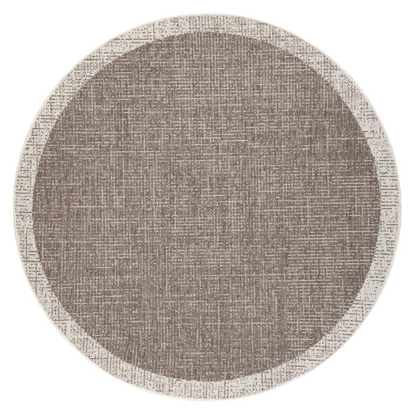 Covor sisal Floorlux cerc 20401 Cadru taupe si şampanie