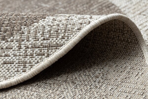 Covor sisal Floorlux cerc 20401 Cadru taupe si şampanie