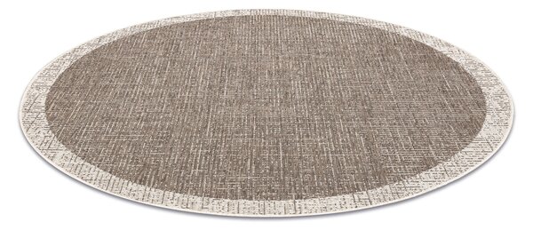 Covor sisal Floorlux cerc 20401 Cadru taupe si şampanie