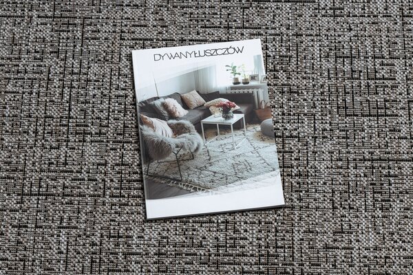 Covor sisal Floorlux Cerc 20401 Cadru argintiu si negru