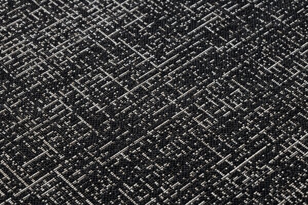 Covor sisal Floorlux Cerc 20401 Cadru negru si argintiu