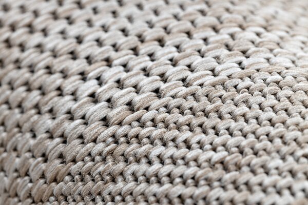 Covor sisal Floorlux 20079 Pătrat argintiu si negru