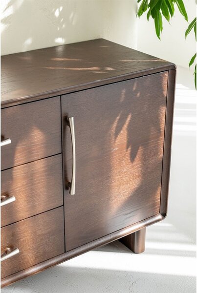 Comodă lemn masiv nuc Cooper, 160 × 42,5 × 78 cm