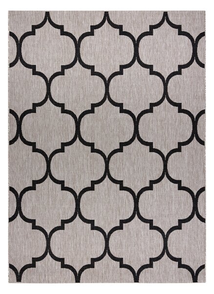 Covor sisal Floorlux 20608 marocani trellis argintiu si negru