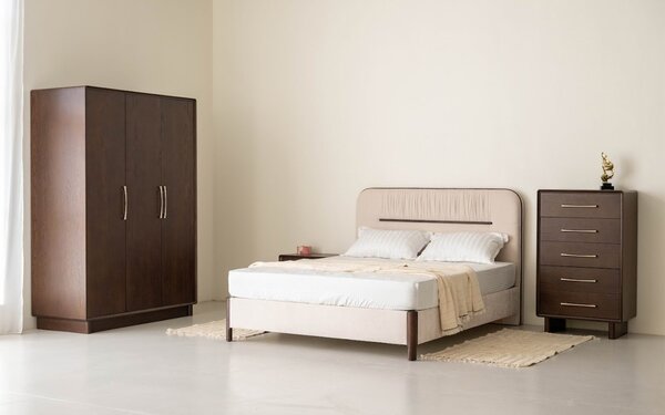 Comodă lemn masiv nuc Cooper, 70 × 42,5 × 117 cm