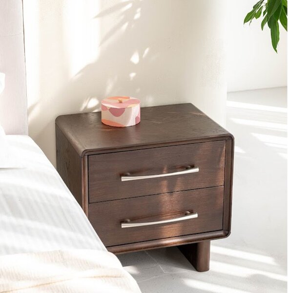 Noptieră lemn masiv nuc Cooper, 55 × 38 × 53 cm