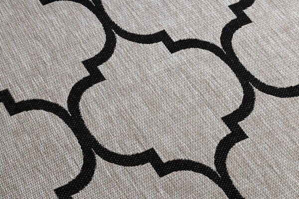 Covor sisal Floorlux 20608 marocani trellis argintiu si negru