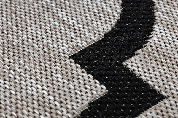 Covor sisal Floorlux 20608 marocani trellis argintiu si negru
