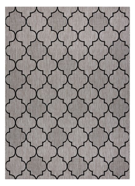Covor sisal Floorlux 20607 marocani trellis argintiu si negru