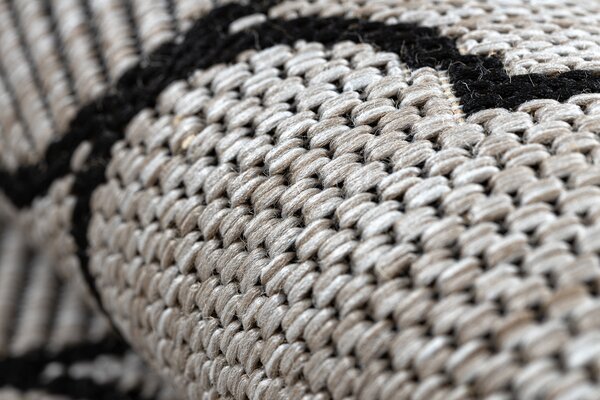 Covor sisal Floorlux 20607 marocani trellis argintiu si negru