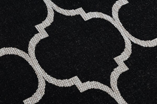 Covor sisal Floorlux 20608 marocani trellis negru si argintiu