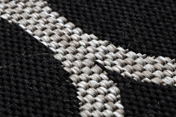 Covor sisal Floorlux 20608 marocani trellis negru si argintiu