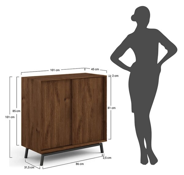 Comodă stejar masiv Bar Madison, 101 × 45 × 101 cm
