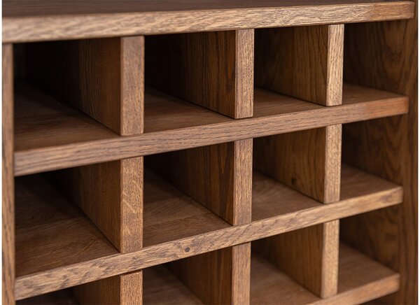 Comodă stejar masiv Bar Madison și Sticlă, 101 × 45 × 101 cm