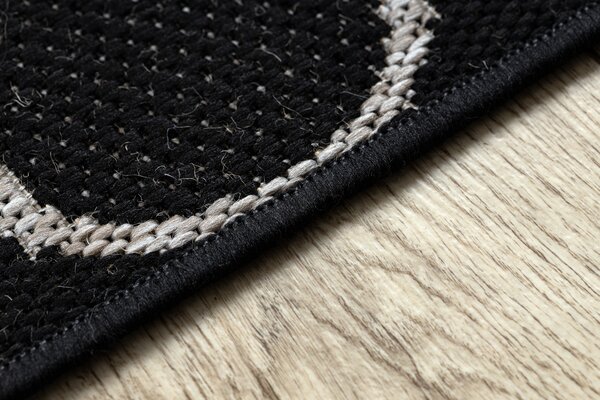 Covor sisal Floorlux 20607 marocani trellis negru si argintiu