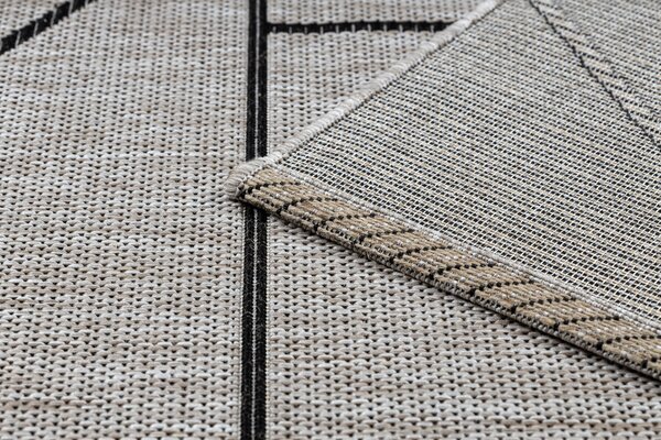 Covor sisal Floorlux 20605 argint si negru, bej Triunghiuri, Geometric