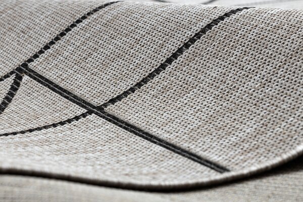 Covor sisal Floorlux 20605 argint si negru, bej Triunghiuri, Geometric