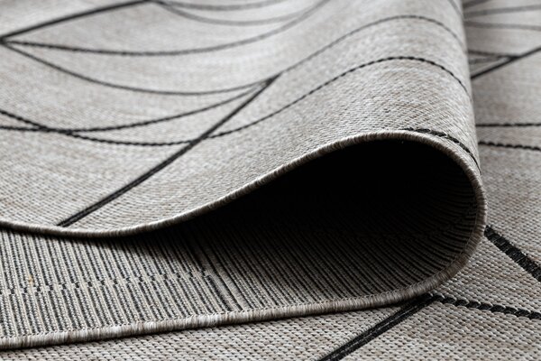 Covor sisal Floorlux 20605 argint si negru, bej Triunghiuri, Geometric
