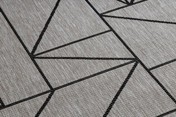 Covor sisal Floorlux 20605 argint si negru, bej Triunghiuri, Geometric