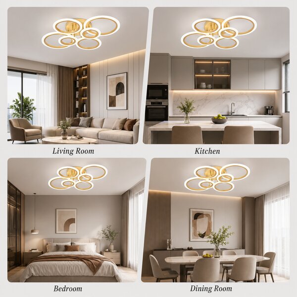 Candelabru Astralis Auriu, 35W LED cu 3 culori de lumină